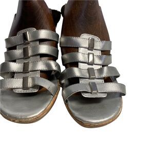 JACLYN SMITH, Cork Wedge Silver Sandals,  Size 8M,‎ open toe